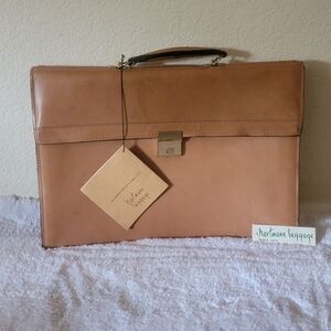 Hartmann Tan Leather Briefcase New With Tag